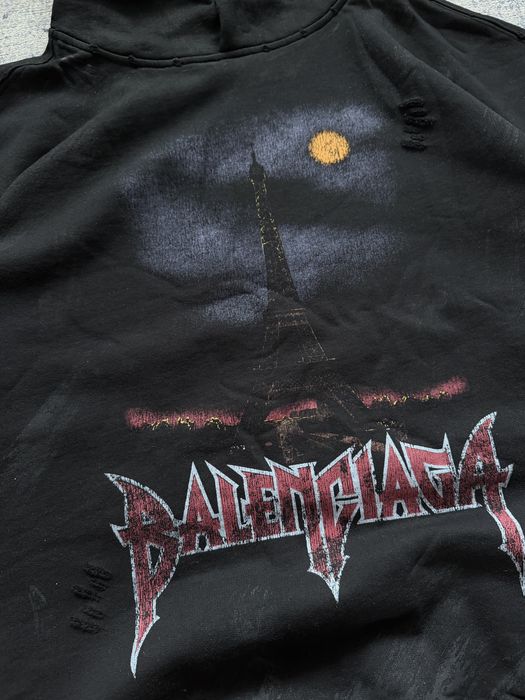 Худі Balenciaga paris distressed hoodie баленсіага кофта оверсайз boxy