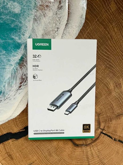 Kabel Ugreen CM556 USB-C - DisplayPort 8K 3m Szary