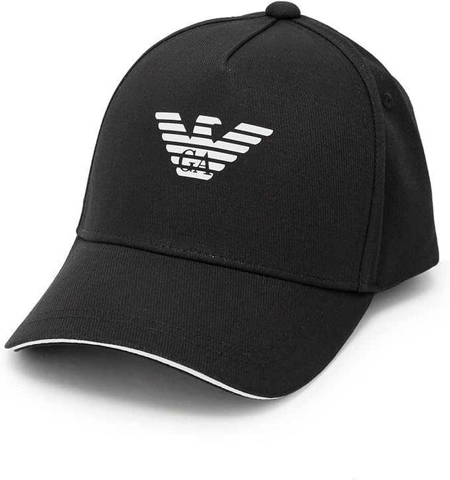 EMPORIO ARMANI markowa czapka z daszkiem sygnowana BLACK