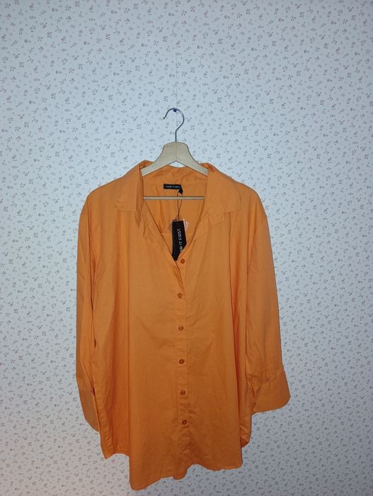 Koszula 42 I saw it first pomarańczowa oversize bawełna bawełniana blu