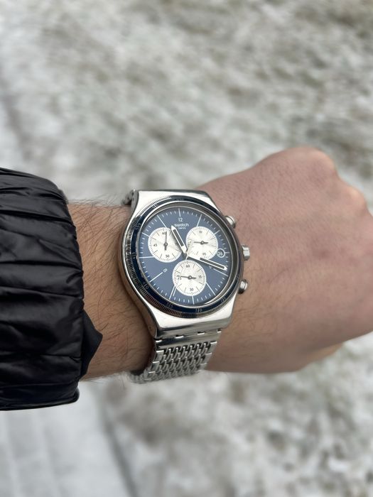 Top Zegarek Swatch SR936SW Blue Edition/Desing Omega Unikat!