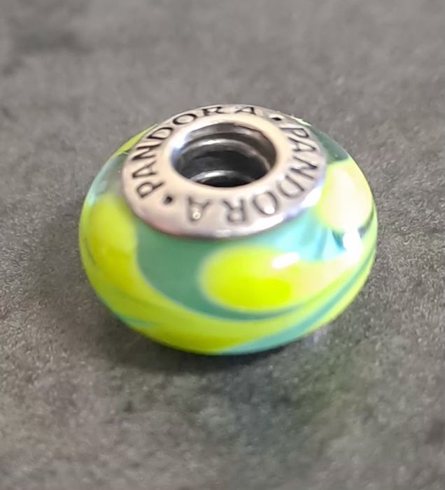 Conta Pandora em Murano Verde e Prata 925 NOVA