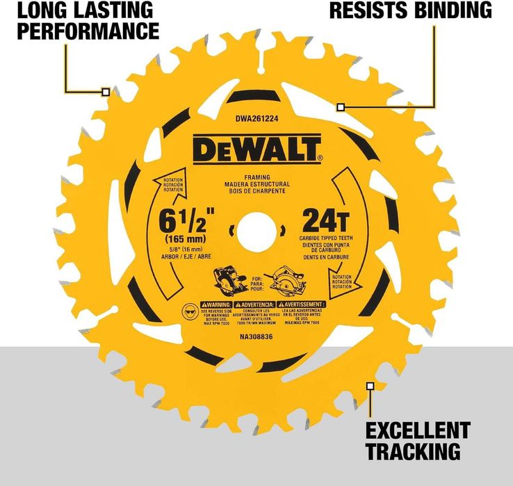 Пильный диск по дереву 165мм Dewalt DWA261224