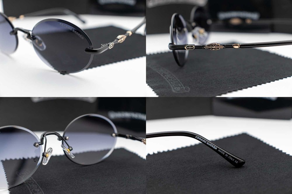 Сонцезахисні окуляри Chrome Hearts NEW 2026 | UV400 | безоправні | овальна лінза | футляр в комплекті | металева оправа