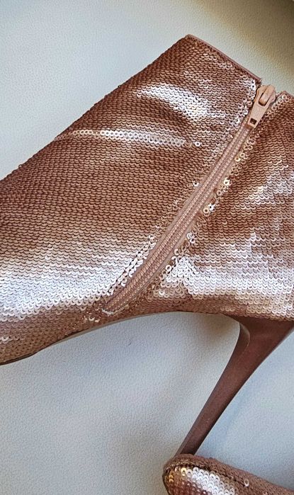 New Look botki cekiny rosegold roz 41