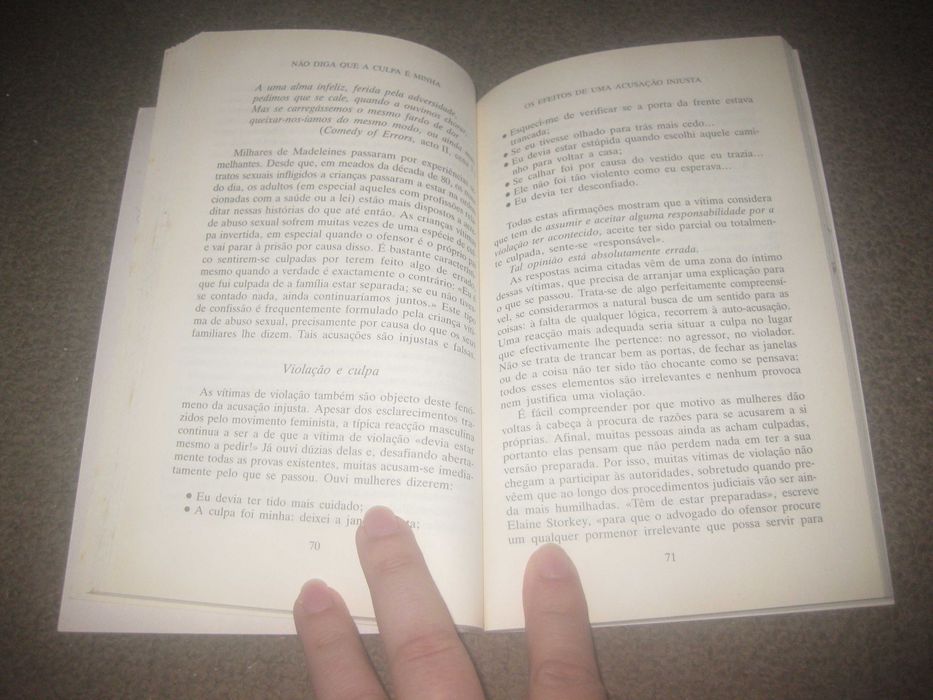 Livro "Não Diga que a Culpa é Minha" de Tony Gough