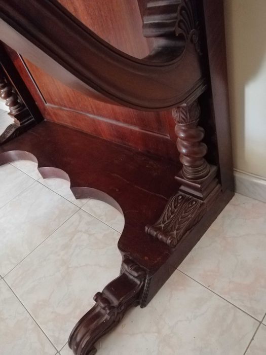 Consola antiga c/ tampo mármore