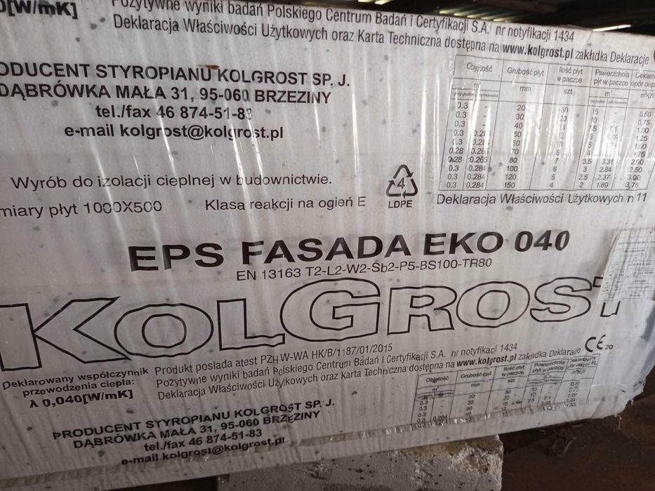 Styropian  Eko  40 - 15 cm plus gratisy