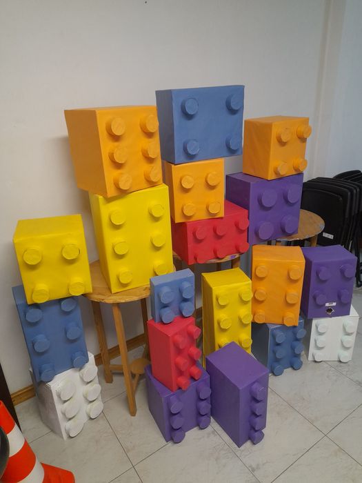 Decoração Festas Aniversário Caixas LEGOs decorativos caixas decoração e sinais festa Aniversário LEGO mega blocos