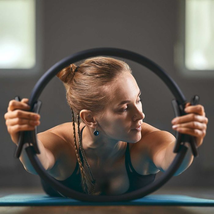 Obręcz do jogi pilates ring kółko koło do ćwiczeń fitness czarne