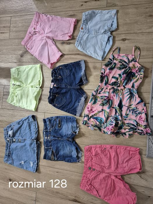 Spodenki zestaw jeans 128 spódnico spodenki kombinezon