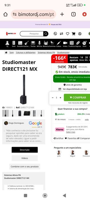 Colunas amplificadas estudio master