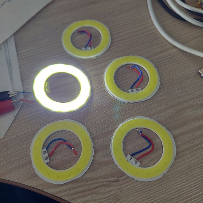 LED кільце 4V, 3W, COB світлодіод, холодний білий, діаметр 40мм.