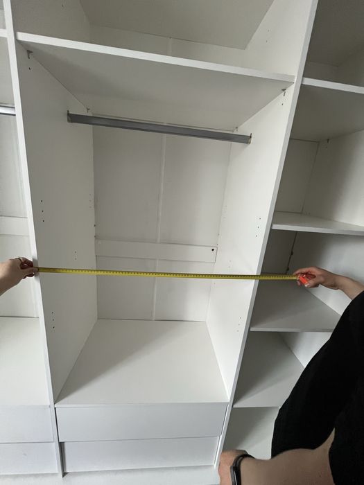 Szafa czterodrzwiowa led z lustrem Brema 255 cm - biała