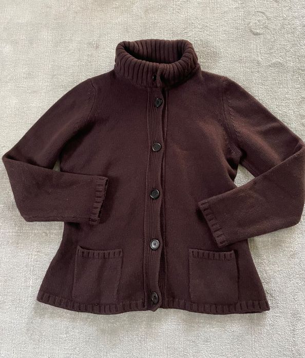 Czekoladowy sweter merino z kaszmirem