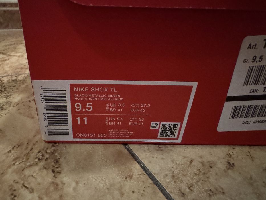 Nike shox tl black/metallic silver noir/argent metallique CN0151 003