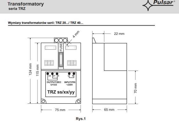 PULSAR Transformator TRZ 40VA/16V/18V