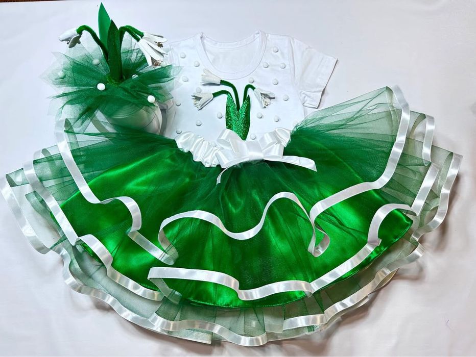 Карнавальний костюм пролісок підсніжник для дівчинки 122-128 р