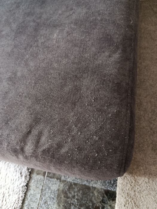Sofá cama com chaise longue + arrumação + 2 puffs + 2 almofadas