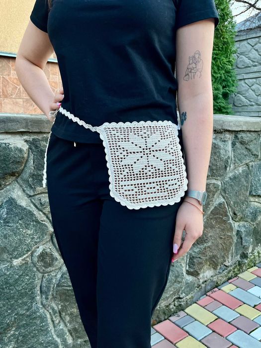 Етно фартухи та ладунки ручної роботи гачком