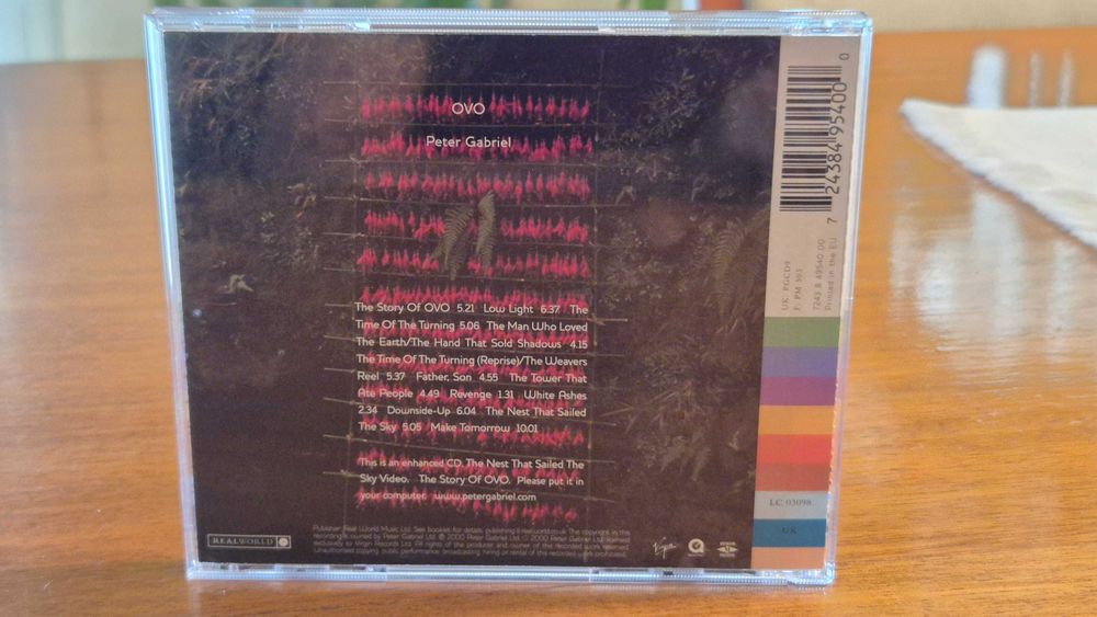 Vendo CD de música "OVO", do fantástico PETER GABRIEL (ex-Genesis) !