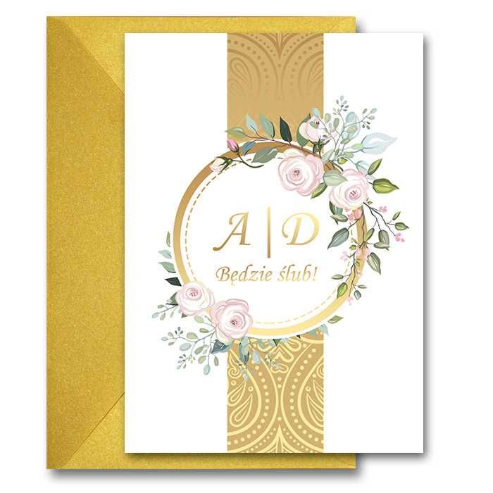 Kwiatowe zaproszenia ślubne żółte