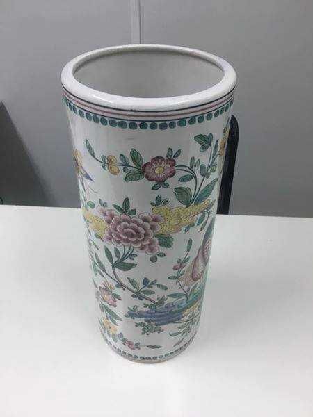 Porta chapéus de chuva em loiça pintado à mão