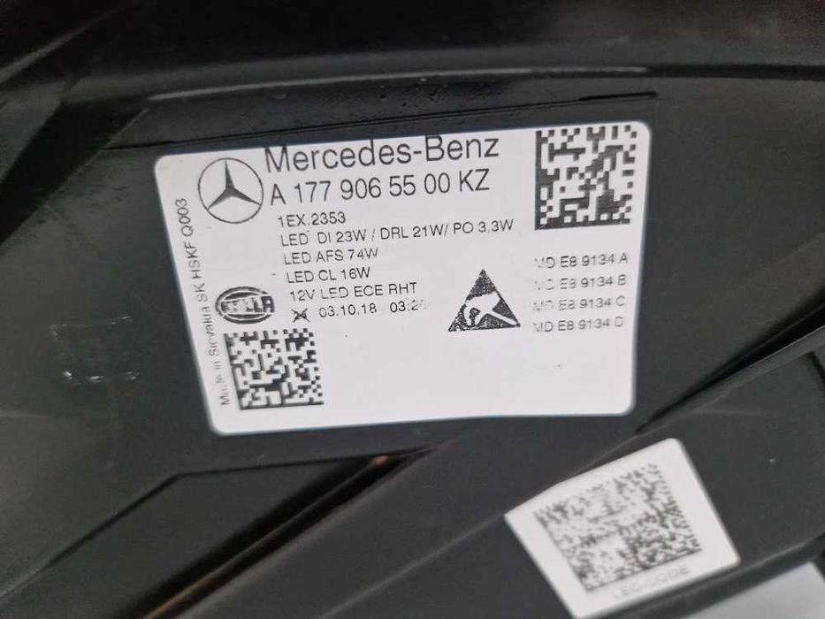 Mercedes A-Klasa W177 Lampa Przód Lewa Full Led