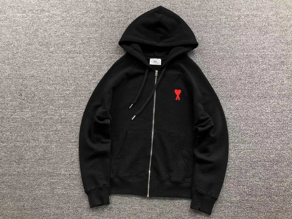 Базове унісекс зіп-худі AMI Paris з преміум бавовни Ами Париж