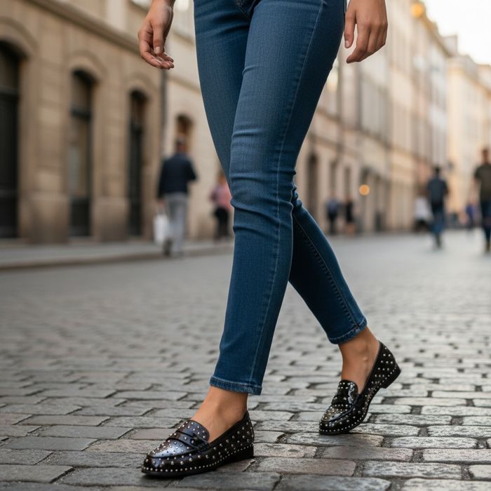 Baleriny damskie ozdobne dżety ćwieki buty casualowe 6634 rozm. 40