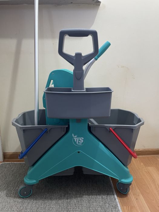 Wózek do sprzątania z wyżymaczką dźwigniową TTS, pojemność 2 x 25 l