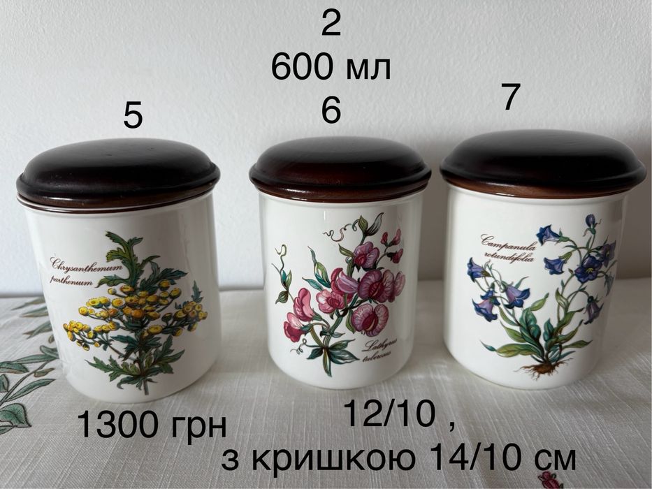 Вінтажні порцелянові ємності банки із колекціі Botanica Villeroy&Boch