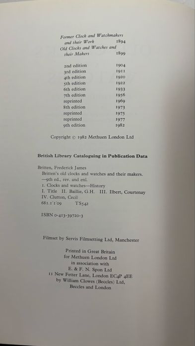 Livro de relogios de bolso e outros britanico