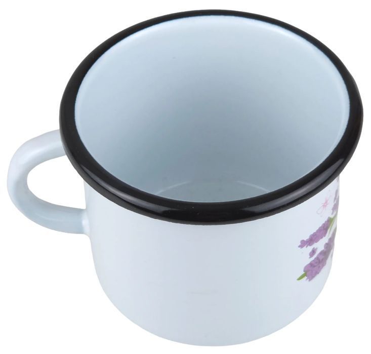 Kubek Emaliowany Do Mleka Kawy Herbaty Garnuszek - 0,5 L - Lawenda