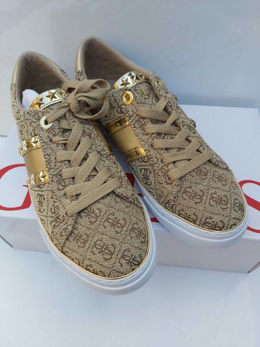 NOWE buty złote sneakersy GUESS trampki tenisówki rozmiar 36