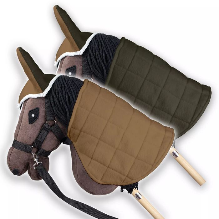 Derka Dwustronna I Nauszniki Skippi Dla Hobby Horse - Beż I Oliwka. Nowy Produkt