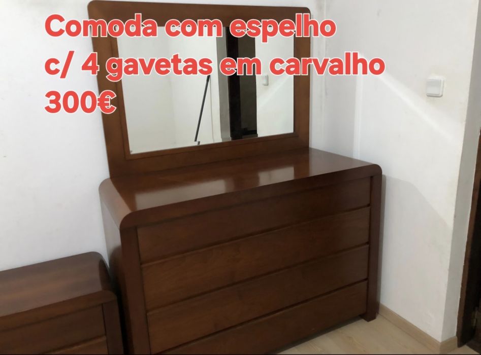 Cômoda 5 gavetas com espelho