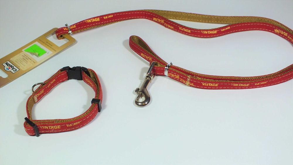 Smycz dla psa CAMON nylonowa 115cm x 1cm czerwona - NOWA