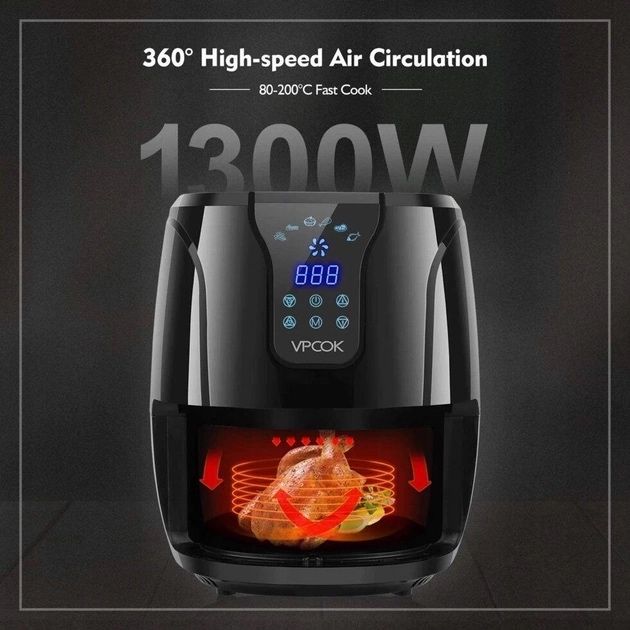 Гарний подарунок на Новий рік! Фритюрниця з дисплеєм VPCOK Air Fryer