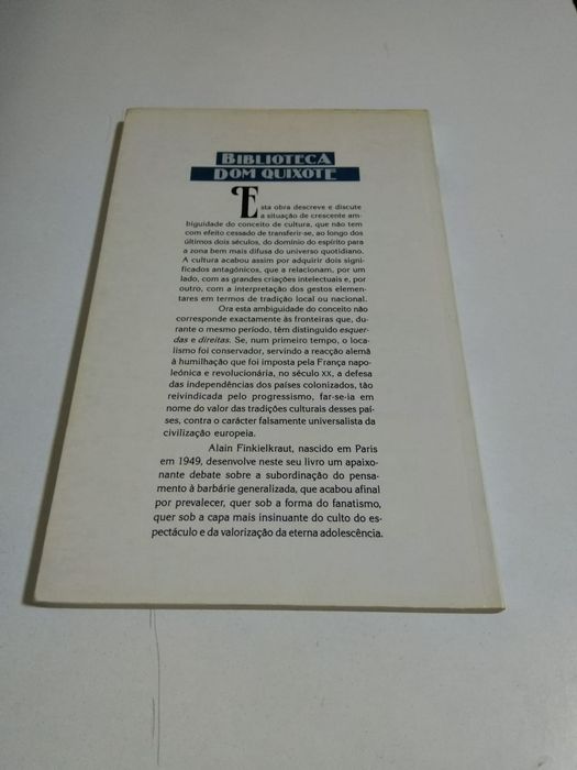 A Derrota do Pensamento, de Alain Finkielkraut
