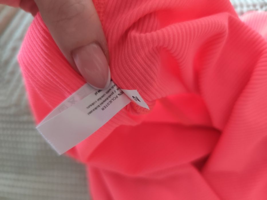 Body prążkowane z napami Ginger Neon Pink