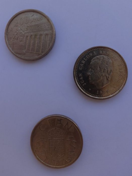 moedas 0,1, 0,5, 1, 5, 10, 25 50 e 100 Pesetas Espanha