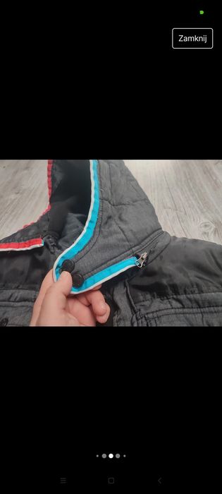 Topolino 98 kurtka chłopięca zimowa pikowana ocieplana polar kaptur