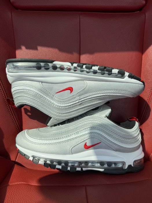 (БЕЗ ПЕРЕДОПЛАТИ) Nike Air Max 97 Grey Red найк аїр макс 97 сірі червоні кросівки