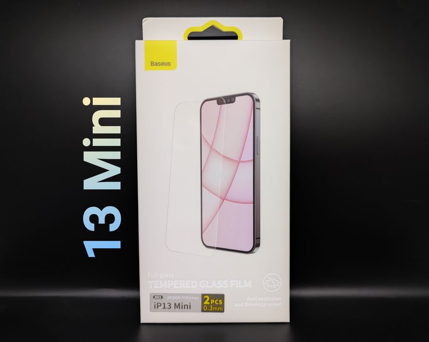 Apple iPhone 13 Mini. Baseus 2 захисних скла. Преміум якість