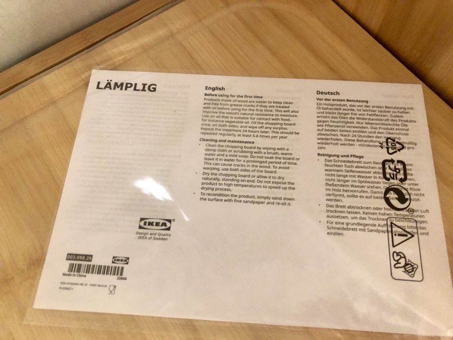 Tabua corte LÄMPLIG bambu 46x53 cm