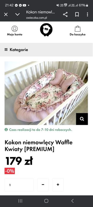 Kokon niemowlęcy z pieluchami muslinowymi