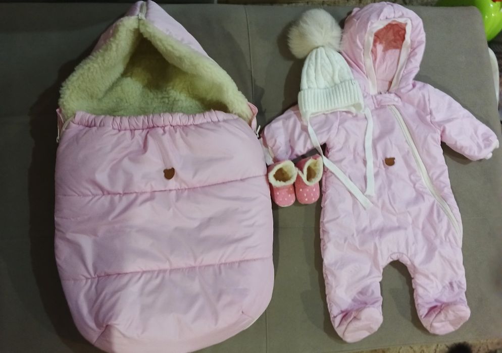 Зимовий конверт і комбенізон. Для виписки з пологового