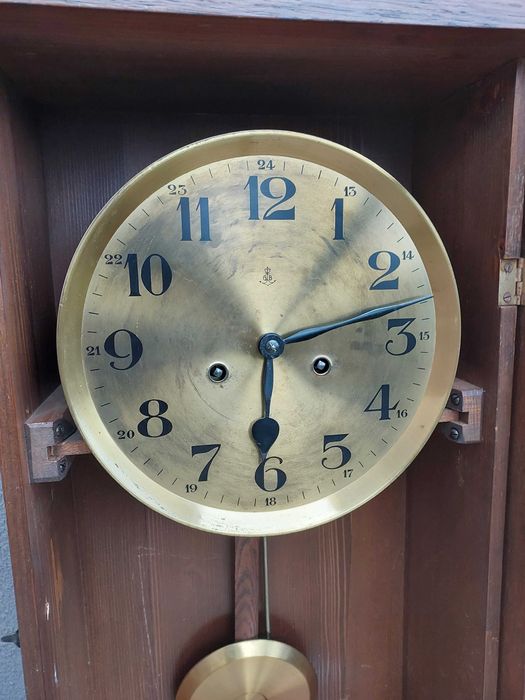 Stary zegar ścienny gabinetowy GB Gustav Becker ładny sprawn film F012