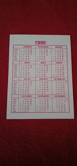 Calendário de bolso Alvor de 1990